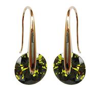 Navachi - Orecchini pendenti placcati in oro giallo 18 K, con zirconi rotondi e 18ct base metallo placcato oro, colore: Green, cod. HB6-2801-5