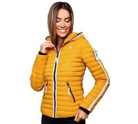 Navahoo B811 - Giacca trapuntata da donna per le mezze stagioni, con cappuccio autunnale, giallo., XS