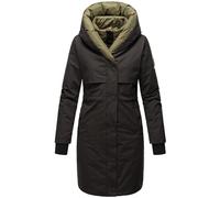 Navahoo Cappotto da donna, lungo, caldo, invernale, trapuntato, con cappuccio e elementi magnetici, Snowelf, XS-XXL, Nero , L