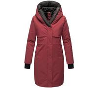 Navahoo Cappotto da donna, lungo, caldo, invernale, trapuntato, con cappuccio e elementi magnetici, Snowelf, XS-XXL, bordeaux, S