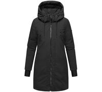 Navahoo Cappotto invernale da donna alla moda, parka caldo con (cappuccio rimovibile) e spallacci interni, Winterzart 14 S-6XL, Nero , S