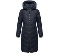Navahoo Cappotto invernale da donna caldo trapuntato lungo con cappuccio rimovibile Sahnekatzii XIV XS-XXL, blu navy, M