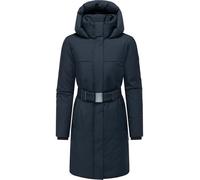 Navahoo - Cappotto invernale da donna, parka caldo con cintura e cappuccio imbottito Gipfelspass XIV, taglie XS-5XL, blu navy, M