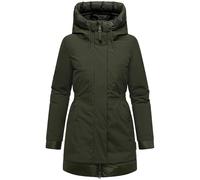 Navahoo Cappotto invernale da donna caldo parka con patta di copertura magnetica e cappuccio regolabile Principessa invernale 14 S-3XL, verde oliva scuro, S