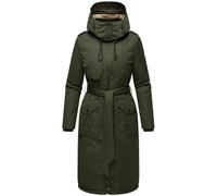 Navahoo Cappotto invernale da donna caldo parka lungo con colletto alto e morbido cappuccio Hokulanii XS-XXL, verde oliva scuro, XL