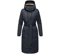 Navahoo Cappotto invernale da donna caldo parka lungo con colletto alto e morbido cappuccio Hokulanii XS-XXL, blu navy, M