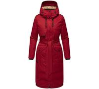 Navahoo Cappotto invernale da donna caldo parka lungo con colletto alto e morbido cappuccio Hokulanii XS-XXL, rosso scuro, XS