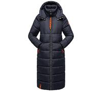 Navahoo Cappotto invernale da donna, caldo trapuntato con cappuccio, fiore di cristallo, XS-3XL, blu navy, M