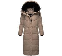 Navahoo Cappotto invernale da donna, caldo, trapuntato, extra lungo, con cappuccio rimovibile, attira l'attenzione XIV XS-XXL, tortora grigio, L