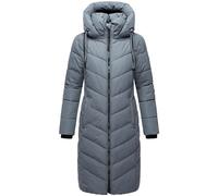 Navahoo Cappotto invernale da donna caldo trapuntato lungo con cappuccio rimovibile Sahnekatzii XIV XS-XXL, Blu (Stormy Blue), S