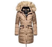 Navahoo Cappotto invernale da donna con cappuccio in pelliccia sintetica rimovibile Paula XS-5XL, tortora grigio, XL