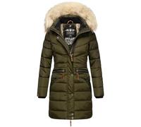 Navahoo Cappotto invernale da donna con cappuccio in pelliccia sintetica rimovibile Paula XS-5XL, verde oliva scuro, M