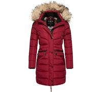 Navahoo Cappotto invernale da donna con cappuccio Paula XS-XXL, rosso scuro, M