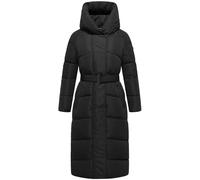 Navahoo Cappotto invernale da donna, extra lungo, caldo, trapuntato, con cintura in vita, effetto ghiaccio, 14, S-XXL, Nero , XL