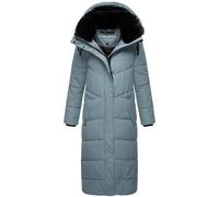 Navahoo - Cappotto invernale da donna extra lungo con cappuccio rimovibile e scollatura accattivante, XIV, XS-5XL, Blu polvere, XS