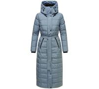 Navahoo - Cappotto invernale da donna, lungo, trapuntato con cappuccio e cintura in vita, modello XIV, taglie XS-3XL, Blu (Stormy Blue), XL