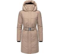 Navahoo - Cappotto invernale da donna, parka caldo con cintura e cappuccio imbottito Gipfelspass XIV, taglie XS-5XL, tortora grigio, M