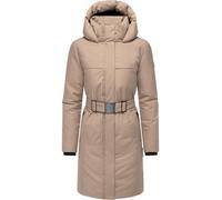 Navahoo - Cappotto invernale da donna, parka caldo con cintura e cappuccio imbottito Gipfelspass XIV, taglie XS-5XL, tortora grigio, M