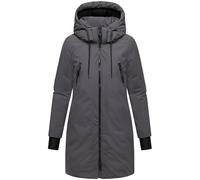 Navahoo Cappotto invernale da donna alla moda, parka caldo con cappuccio (rimovibile) e spallacci interni, Winterzart 14 S-6XL, grigio, S