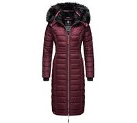 Navahoo - Cappotto invernale lungo da donna con cappuccio trapuntato Umay, XS-XXL, vino, XL