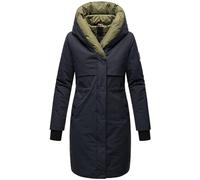 Navahoo, cappotto lungo da donna, invernale, trapuntato, con cappuccio e elementi magnetici, Snowelf, XS-XXL, blu navy, S