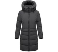 Navahoo Cappotto lungo invernale da donna, caldo trapuntato con colletto alto e mezza fodera interna in pile, nebbia di luna XIV XS-4XL, grigio, M