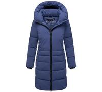 Navahoo Cappotto lungo invernale da donna, caldo trapuntato con colletto alto e mezza fodera interna in pile, nebbia di luna XIV XS-4XL, Blu violetto, S