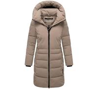 Navahoo Cappotto lungo invernale da donna, caldo trapuntato con colletto alto e mezza fodera interna in pile, nebbia di luna XIV XS-4XL, tortora grigio, XL