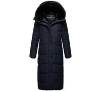Navahoo Cappotto invernale da donna, caldo, trapuntato, extra lungo, con cappuccio rimovibile, attira l'attenzione XIV XS-XXL, blu navy, S