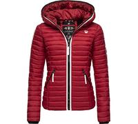 Navahoo Giacca da donna trapuntata per la mezza stagione, stile corto, con cappuccio Kimuk Prc, XS-3XL, rosso sangue, S