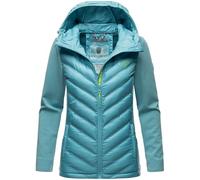 Navahoo Giacca in pile ibrido da donna con cappuccio B852, Blu misty, S