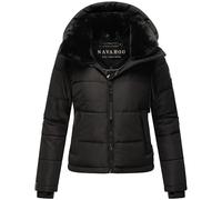 Navahoo Giacca invernale da donna, calda, con cappuccio rimovibile e colletto in pelliccia sintetica, con amore XIV XS-XXL, Nero , XL