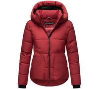 Navahoo Giacca invernale da donna, calda giacca trapuntata corta, con dettagli riflettenti, cappuccio regolabile e collo alto, perla di salmone XIV XS-XXL, rosso scuro, XL
