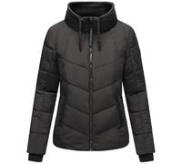 Navahoo Giacca invernale da donna calda trapuntata con colletto alto e cordoncini accattivanti Love Fata 14 XS-XXL, Nero , L