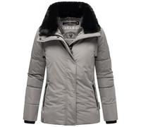 Navahoo Giacca invernale da donna, in materiale riciclato, trapuntata con colletto in pelliccia sintetica Frostii XIV S-3XL (rimovibile), grigio., L