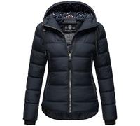 Navahoo Giacca invernale da donna trapuntata con cappuccio, calda imbottitura B878, blu navy, XS