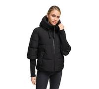 Navahoo Giacca invernale da donna (XS-3XL) - trapuntata, con cappuccio e polsini a costine extra lunghi - N081, Nero , M