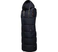 Navahoo Gilet lungo da donna, senza maniche, caldo, invernale, taglie XS-3XL, blu navy, L