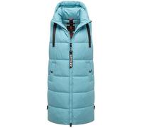 Navahoo Gilet trapuntato da donna con colletto alto, foderato, senza maniche, per attività all'aperto, con cappuccio B942, cielo-blu, 3XL