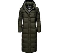 Navahoo Cappotto invernale da donna, caldo, trapuntato, con cappuccio rimovibile, Isalie XS-3XL, verde oliva scuro, M