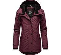 Navahoo Lindraa - Giacca invernale corta da donna, impermeabile, calda imbottitura, con cappuccio, taglie XS-3XL, vino, XS