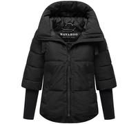 Navahoo Moderna giacca invernale da donna trapuntata, con cappuccio e maniche a costine, cuore di loto, XIV, XS-3XL