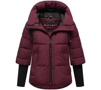 Navahoo Moderna giacca invernale da donna trapuntata, con cappuccio e maniche a costine, cuore di loto, XIV, XS-3XL