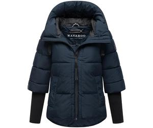 Navahoo Moderna giacca invernale da donna trapuntata, con cappuccio e maniche a costine, cuore di loto, XIV, XS-3XL
