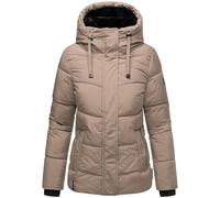 Navahoo Sag ja - Giacca invernale da donna calda, trapuntata con cappuccio e colletto in pelliccia sintetica rimovibile, taglie XIV S-3XL, tortora grigio, L