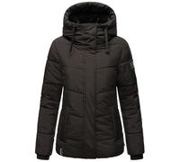Navahoo Sag ja - Giacca invernale da donna calda, trapuntata con cappuccio e colletto in pelliccia sintetica rimovibile, taglie XIV S-3XL, Nero , XL