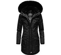 Navahoo Tiniis - Cappotto invernale da donna con cappuccio rimovibile, con borsa in tessuto, XS-XXL, Nero , S