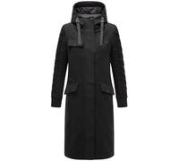 Navahoo Trench caldo da donna effetto lana con maniche a maglia e cappuccio Knit Babe 14 S-3XL, Nero , S