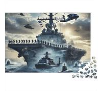 Naval Warfare Puzzle Da 1000 Pezzi in Cartone Per Bambini 12+ Adolescenti Educativo Allenare La Mente Tempo Libero Interlocking 70x50cm/1000pcs