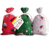 navango® Sacchetti Profumati - Set di 3 | Fragranza di Vaniglia e Cannella | Rosso Verde Grigio | Riempimento Pula di Farro | Fatti a Mano in Germania | OEKO-Tex | Bustine Profumate da Regalare